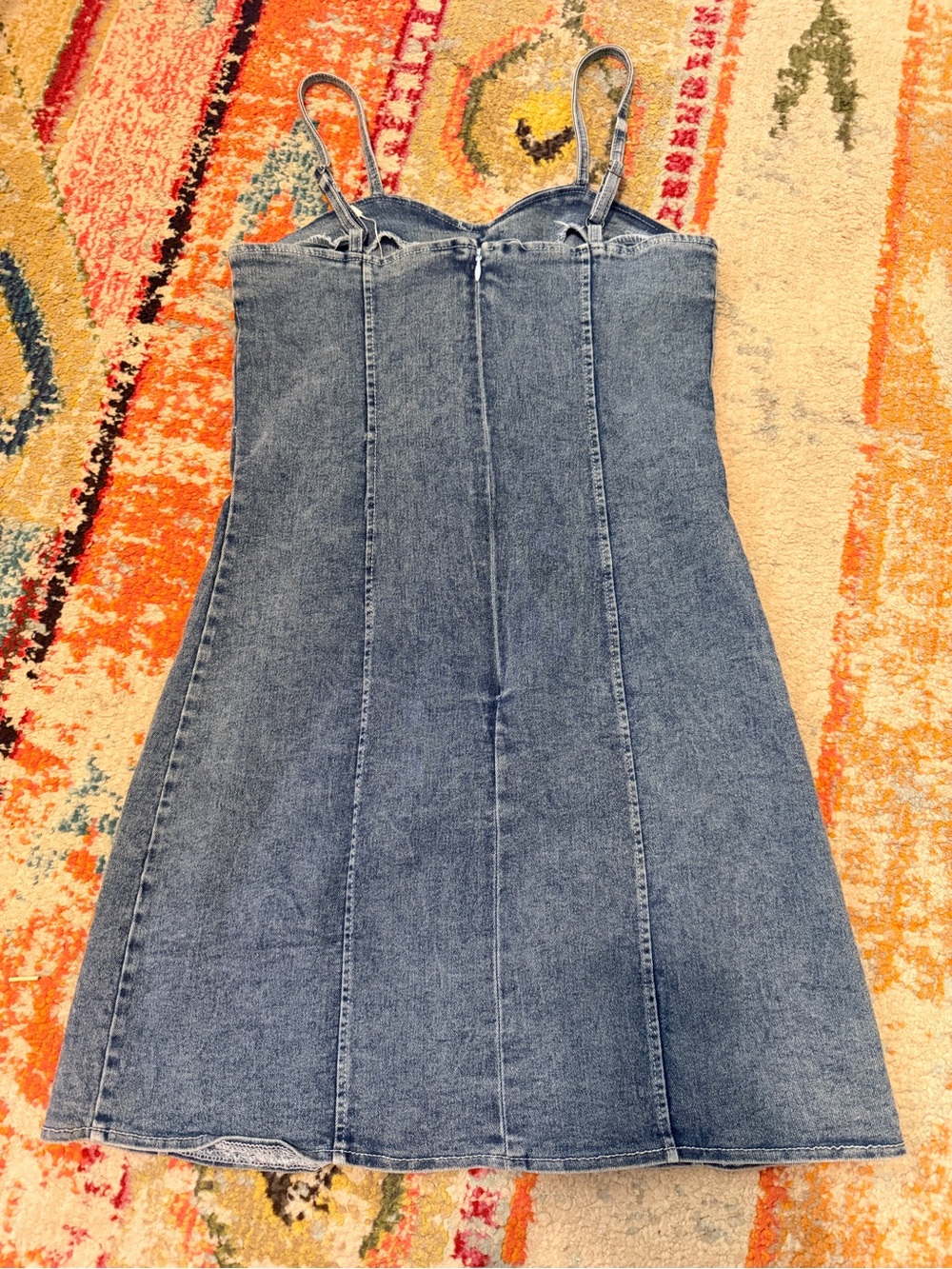 Vintage Y2K Denim Bustier Corset Mini Dress Blue Size 4-6 - Picture 3 of 10